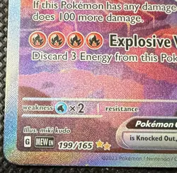 Pokemon Charizard EX 199/165 Scarlet & Violet 151 Special Illustration Rare - LP - Image 3
