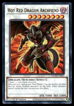 Hot Red Dragon Archfiend MGED-EN067 Yu-Gi-Oh 1st Edition NM - Image 1