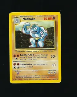 Machoke 34/102 - Pokemon Card Unlimited Edition Rare Non Holo Base Set 1999 - Image 1