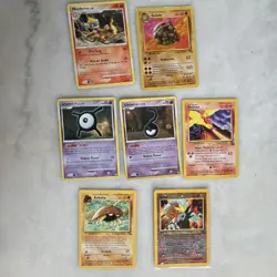 Pokemon TCG Mixed Card Lot Monferno, Golem, Unown, Moltres, Kabuto, Holo - Image 1