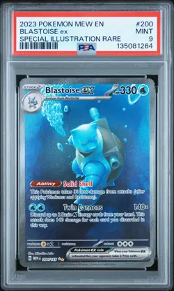 2023 POKEMON MEW EN-151 SPECIAL ILLUSTRATION RARE #200 BLASTOISE EX PSA 9 - Image 1