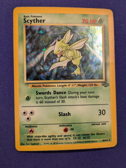 Vaporeon, Scyther, Kangaskhan - Lot of 3 Fossil Holos - Vintage Pokemon TCG - Image 5