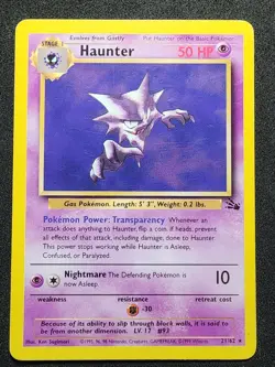 Haunter 21/62 Fossil Unlimited Rare Pokemon Non Holo - Image 1