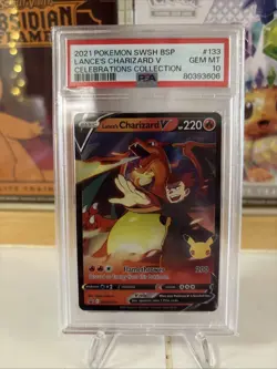 Pokemon Lance's Charizard V Promo Holo PSA 10 SWSH133 Sword & Shield English - Image 1