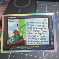 Pokemon Topps EP3 Ash Catches a Pokemon TV Animation Rainbow Foil Blue Logo - Image 5