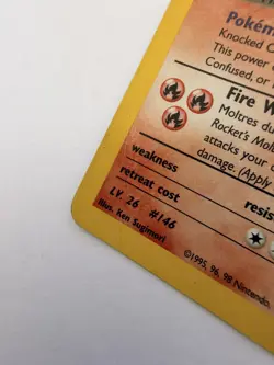 Rocket's Moltres - 12/132 Gym Heroes Unlimited Holo Rare Pokemon - Damaged - Image 4