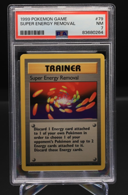 1999 POKEMON BASE SET UNLIMITED #79 SUPER ENERGY REMOVAL PSA 7 - Image 1