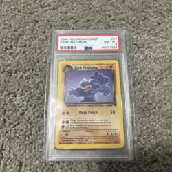 2000 WOTC Pokemon Team Rocket #27 Non-Holo Dark Machamp PSA 8 - Image 1
