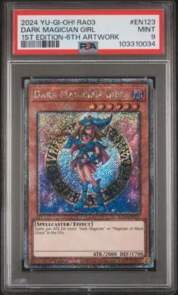 2024 YU-GI-OH! RA03-QUARTER CENTURY BONANZA #EN123 DARK MAGICIAN GIRL PSA 9 - Image 1