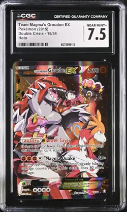 CGC 7.5 Team Magma's Groudon EX 2015 Double Crisis 15/34 Holo Pokemon Card - Image 1