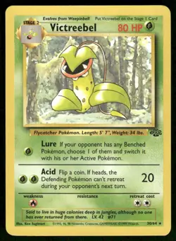 Pokemon Cards Victreebel 30/64 UNLIMITED Jungle WOTC Rare LP - Image 1