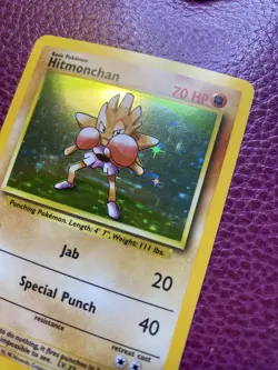 Pokemon Card TCG Hitmonchan Holo Rare Card Base Set 7/102, 1999 LP - Image 2