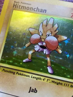 Pokemon Card TCG Hitmonchan Holo Rare Card Base Set 7/102, 1999 LP - Image 3