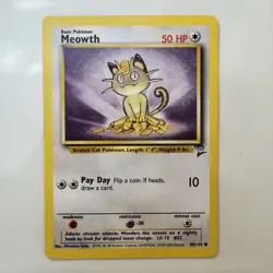 Pokemon TCG - Meowth 80/130 Base Set 2 Common LP - Image 1