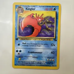 [NM] 1999 Pokemon Fossil Kingler 1st Edition #38/62 Uncommon NM - Image 1