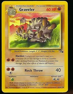 Graveler 37/62 - 1999 Fossil Set Pokemon Card - Rare Non Holo - NM/M - Image 1