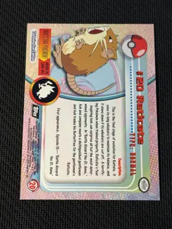 #20 Raticate NM - Pokemon Topps Series 1 - Image 2
