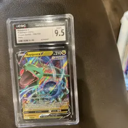 Pokemon Crown Zenith 2023 Rayquaza V Holo #100/159 - CGC 9 MINT - Image 1
