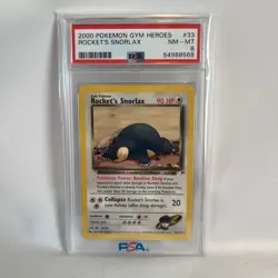 Pokemon 2000 Gym Heroes Rocket's Snorlax #33 PSA 8 NM-MT Wizard of the Coast - Image 1