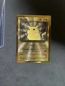 Pikachu Gold Metal Card 58/102 - Pokemon TCG Celebrations 25th Anniversary Gold - Image 1