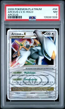 2009 POKEMON PLATINUM ARCEUS #94 ARCEUS LV.X-HOLO PSA 7 - Image 1