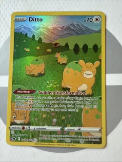 Pokemon TCG Holo Ultra Rare Full Art Ditto Gg22/Gg70 Near Mint - Image 1