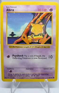 Pokemon Card - Abra Base Set (Shadowless) 43/102 Common - Image 1