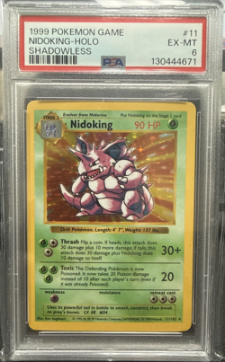 1999 POKEMON BASE SET SHADOWLESS #11 NIDOKING-HOLO PSA 6 - Image 1