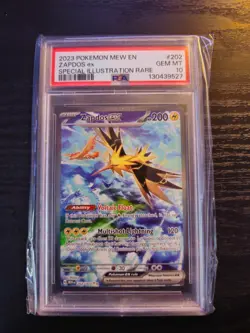 PSA 10 GEM MINT Pokemon 151 SV Zapdos Ex 202/165 SIR Illustration Rare - Image 1