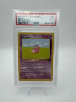Pokemon TCG Slowpoke Fossil, 1st Edition, Regular Card 55/62 PSA 9 - Image 1