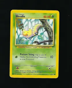 Weedle 69/102 - Pokemon Card Unlimited Edition Rare Non Holo Base Set 1999 - Image 1