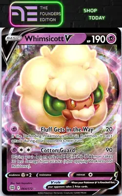 Whimsicott V #064/172 SWSH09: Brilliant Stars Pokemon Ultra Rare,Holo - Image 1