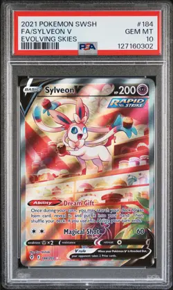 2021 POKEMON SWORD & SHIELD EVOLVING SKIES #184 FULL ART/SYLVEON V PSA 10 - Image 1