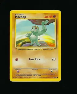 Machop 52/102 - Pokemon Card Unlimited Edition Rare Non Holo Base Set 1999 - Image 1