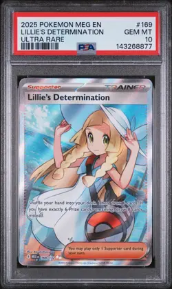 2025 Pokemon Mega Evolution Lillie's Determination Ultra Rare #169/132 PSA 10 - Image 1