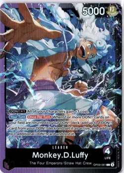 • Monkey.D.Luffy • OP09-061 SR Leader Starter Deck 26 Holo Foil One Piece TCG NM - Image 1