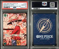 2025 ONE PIECE JPN CARRYING ON HIS WILL RED MANGA ALT ART MONKEY D. LUFFY PSA 10 - Image 3
