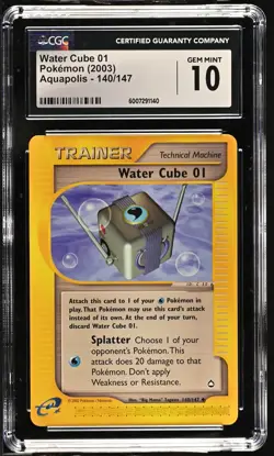2003 Pokemon Aquapolis Water Cube 01 CGC 10 140/147 - Image 1