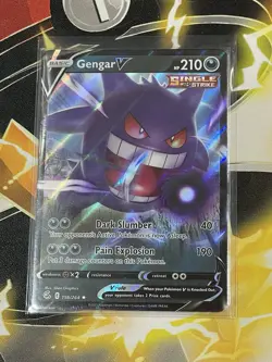 Pokemon TCG Fusion Strike Gengar v Holo Ultra Rare Card 156/264 - Image 1