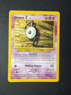 EX/LP Unown G 27/105 Neo Destiny Non Holo Rare Pokemon Card - Image 2