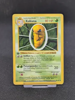 Pokemon Card Kakuna Shadowless 1st Edition Base Set Uncommon 33/102 LP EXCELLENT - Image 1
