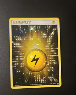 Pokemon Card - Lightning Energy Emerald SWIRL 104/106 Holo Rare - Image 2