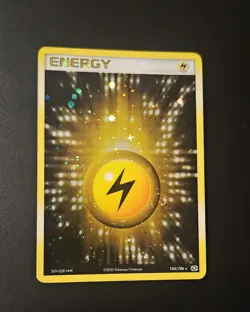 Pokemon Card - Lightning Energy Emerald SWIRL 104/106 Holo Rare - Image 3