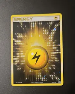 Pokemon Card - Lightning Energy Emerald SWIRL 104/106 Holo Rare - Image 4