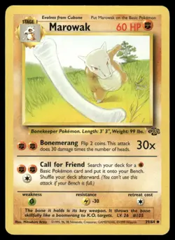 Pokemon Cards Marowak 39/64 Unlimited Jungle WOTC Uncommon LP - Image 1