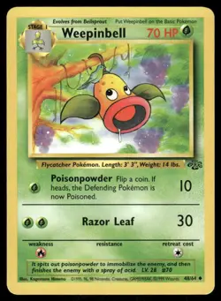 Pokemon Cards Weepinbell 48/64 Unlimited Jungle WOTC Uncommon LP - Image 1