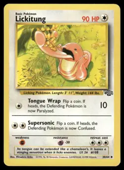 Pokemon Cards Lickitung 38/64 Unlimited Jungle WOTC Uncommon LP - Image 1