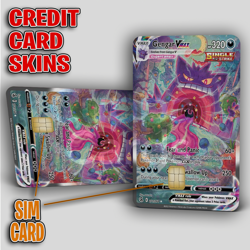 Gengar Vmax, Fusion Strike FA Secret Rare #271 | Credit Card Sticker/Skin 2 Pack - Image 1