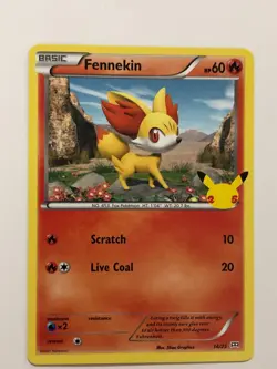 Pokemon Card 25th Anniversary Promo Fennekin 14/25 Near Mint - Image 1
