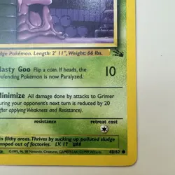 Grimer 48/62 Fossil 1st Edition Non-Holo Common Pokemon Card NM - Image 5